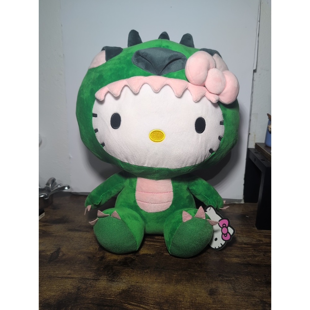 Sanrio Hello Kitty Green Dragon Plush Doll Costume 18" Jumbo Stuffed Gift New